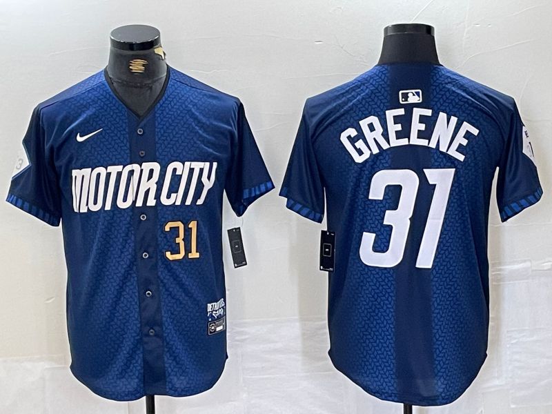 Men Detroit Tigers 31 Greene Blue City Edition Nike 2024 MLB Jersey style 3